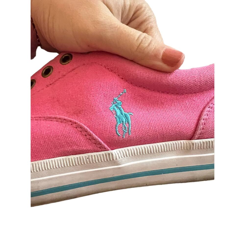 Mens Pink with Leather Ralph Lauren Polo Sneakers 10.5
